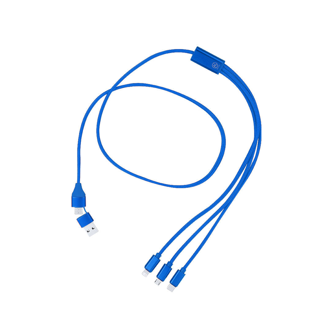 Oplaadkabel Clodan blauw onbedrukt