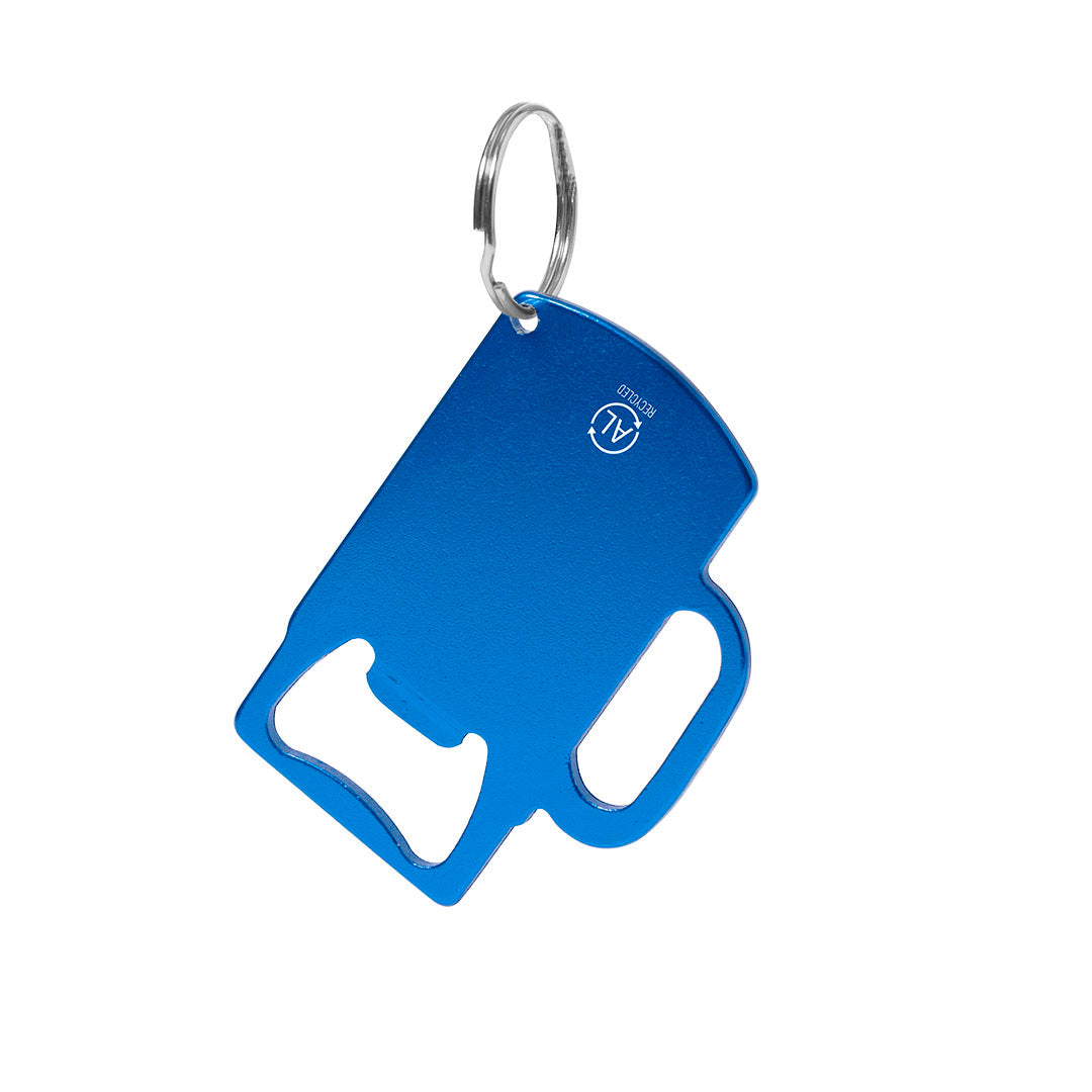 Opener sleutelhanger Berman blauw onbedrukt