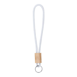 Sleutelhanger van walnoothout donkerblauw 1 kleur