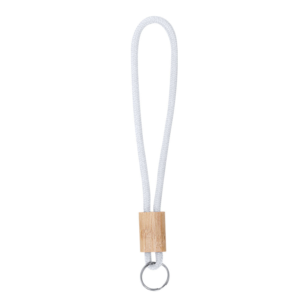 Sleutelhanger van walnoothout donkerblauw 1 kleur