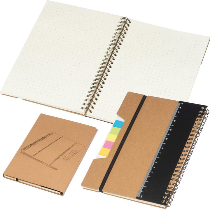 Notitieboekje A5 met markeerstickers, ringbooek,lineaal sample