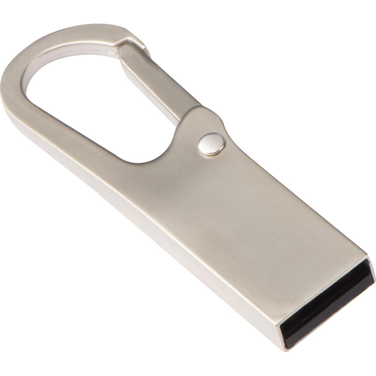 Metalen USB-stick met karabijnhaak, 4GB sample