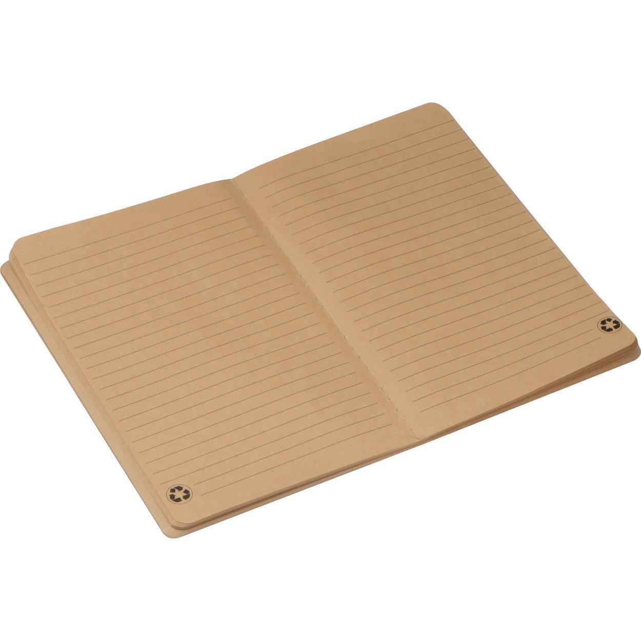 Gerecycled A5 notitieboekje met gelinieerde pagina's sample