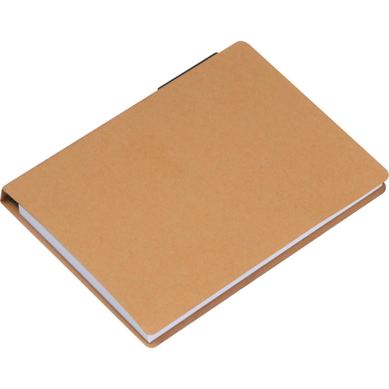 Notitieboekje met pen en markeervelletjes sample