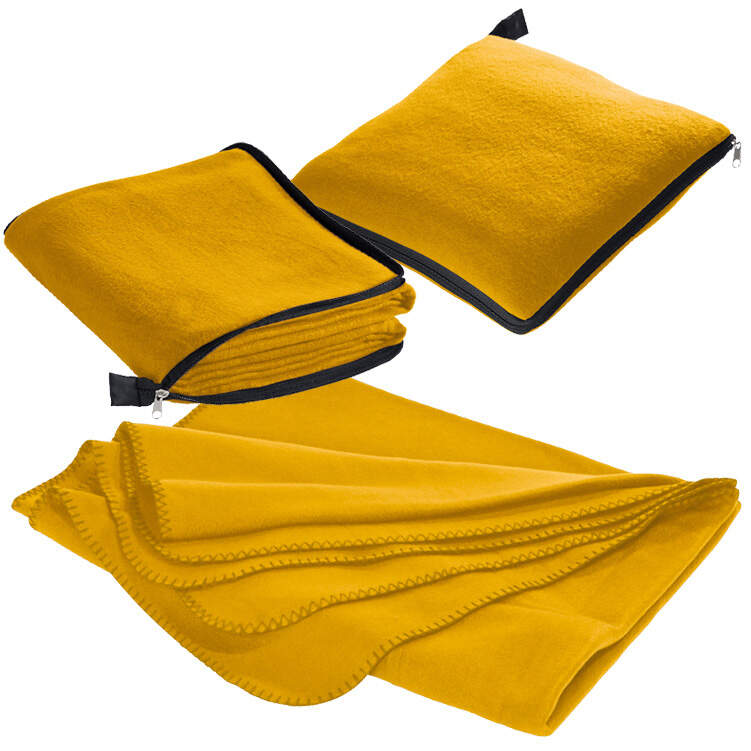 2 in 1 fleece deken/ kussen Radcliff grijs Borduren 33