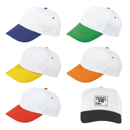 Cap 5 panel gekleurde klep bedrukken