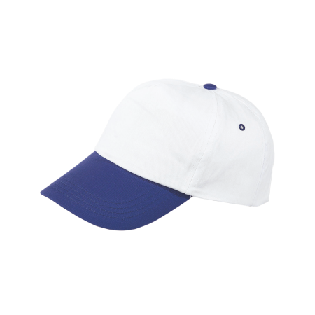 Cap 5 panel gekleurde klep donkerblauw 2 kleuren 2043