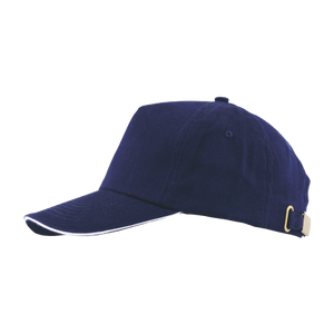 Cap 5 panel brushed donkerblauw 2 kleuren 2029