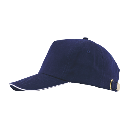 Cap 5 panel brushed donkerblauw 2 kleuren 2029