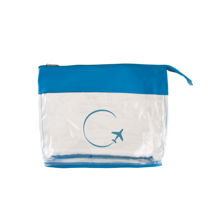 Toilettas transparant donkerblauw onbedrukt 12581