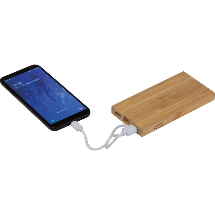 Powerbank van bamboe sample