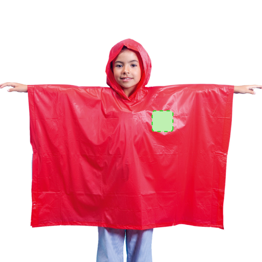 Regenjas Teo rood onbedrukt