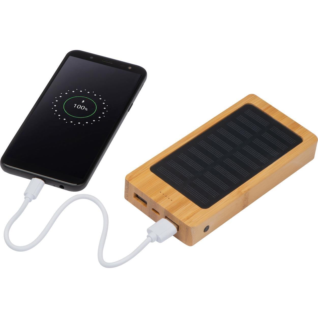 Powerbank met bamboe ommanteling sample