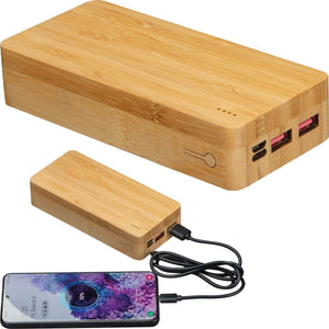 Powerbank van bamboe 20.000mAh bedrukken
