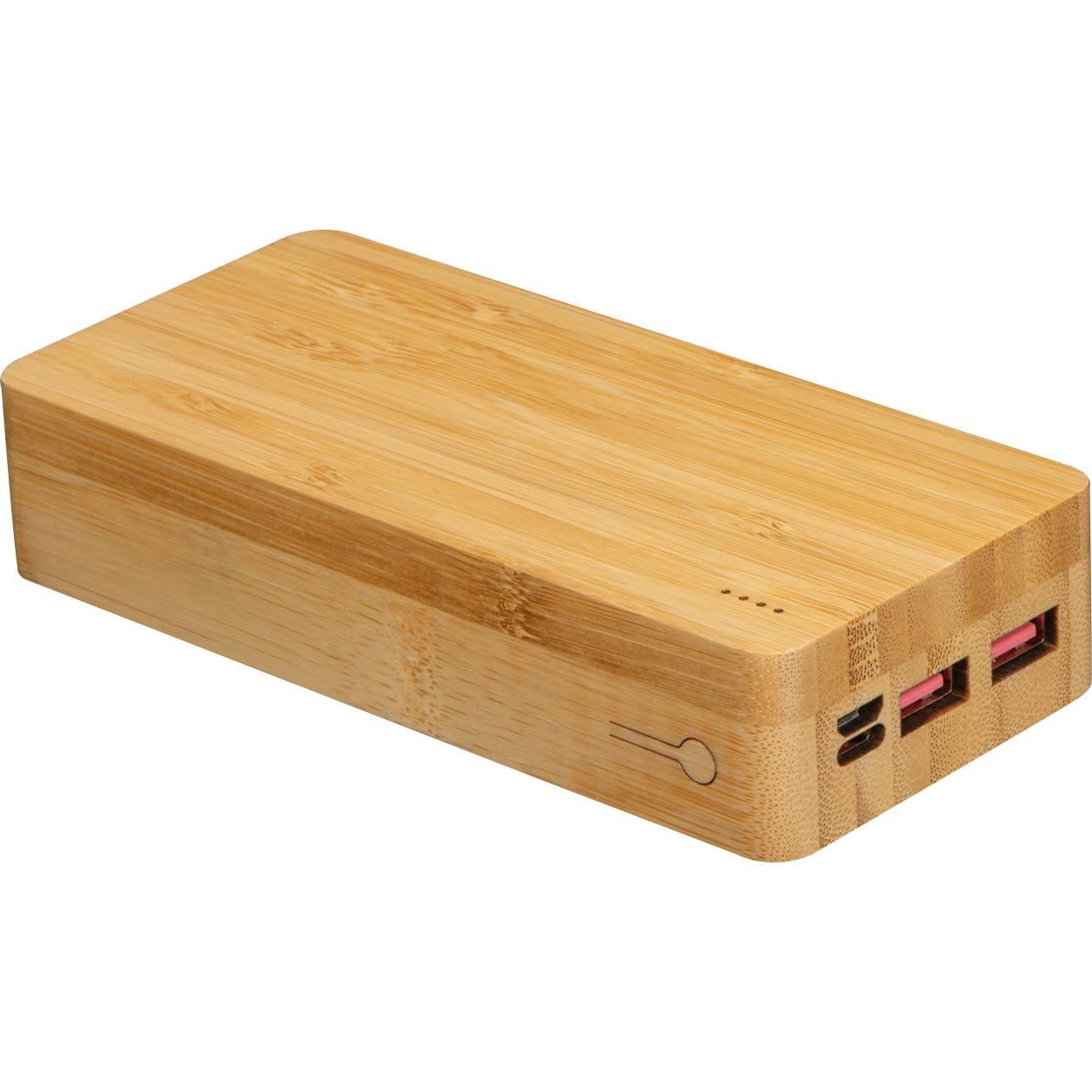 Powerbank van bamboe 20.000mAh sample