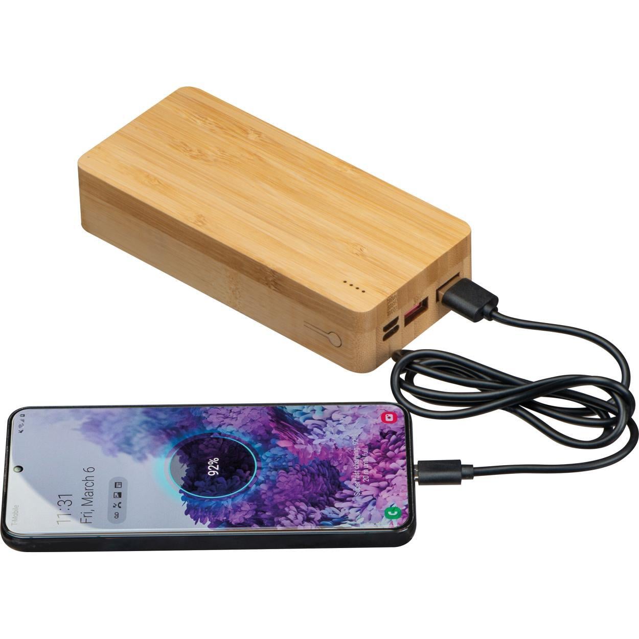 Powerbank van bamboe 20.000mAh sample