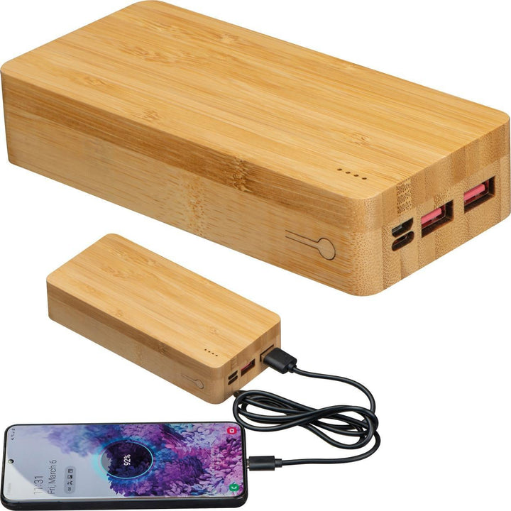 Powerbank van bamboe 20.000mAh sample