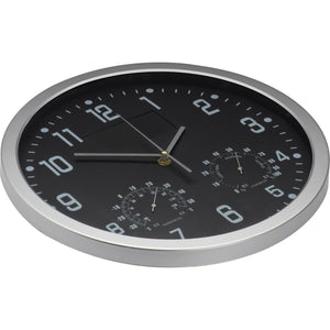 Wandklok met thermometer en hygrometer blauw 1 kleur 13187