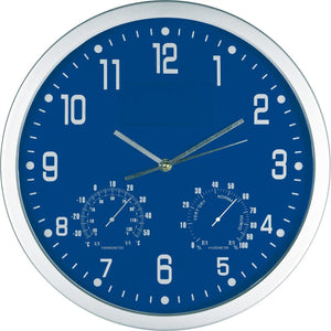Wandklok met thermometer en hygrometer wit 1 kleur 13190