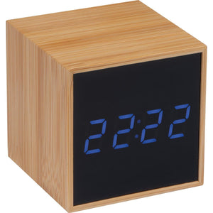 Bureauklok met zwart display en blauwe ledverlichting 1909
