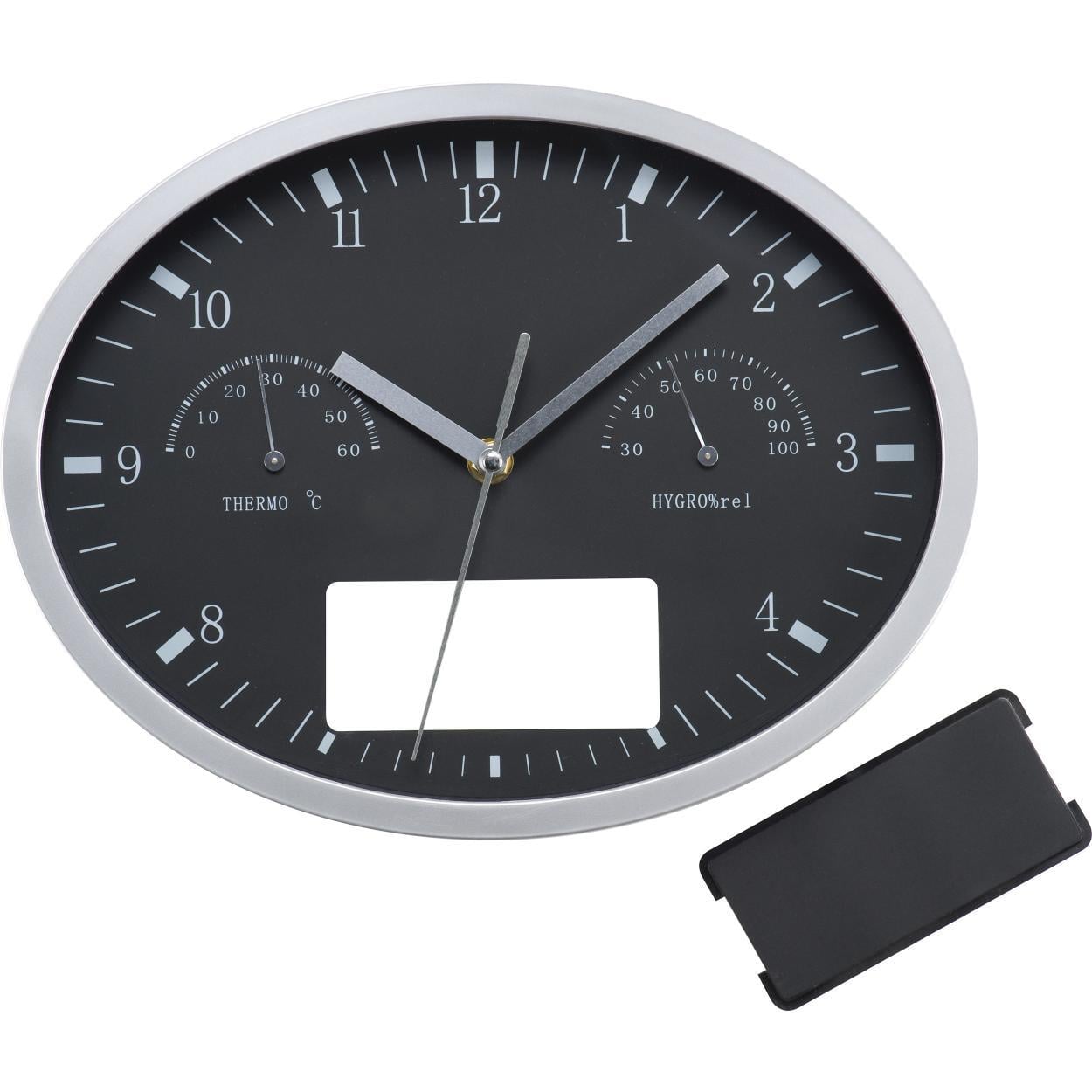 Wanklok met hygro- en thermometer sample