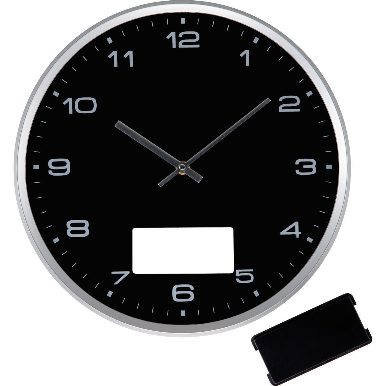 Wandklok met zilveren rand sample