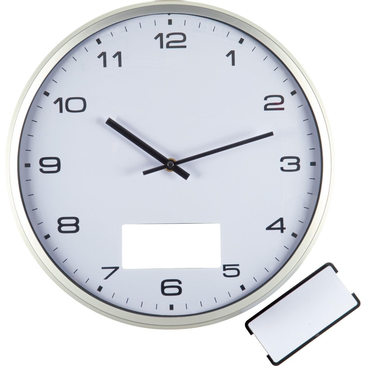 Wandklok met zilveren rand sample