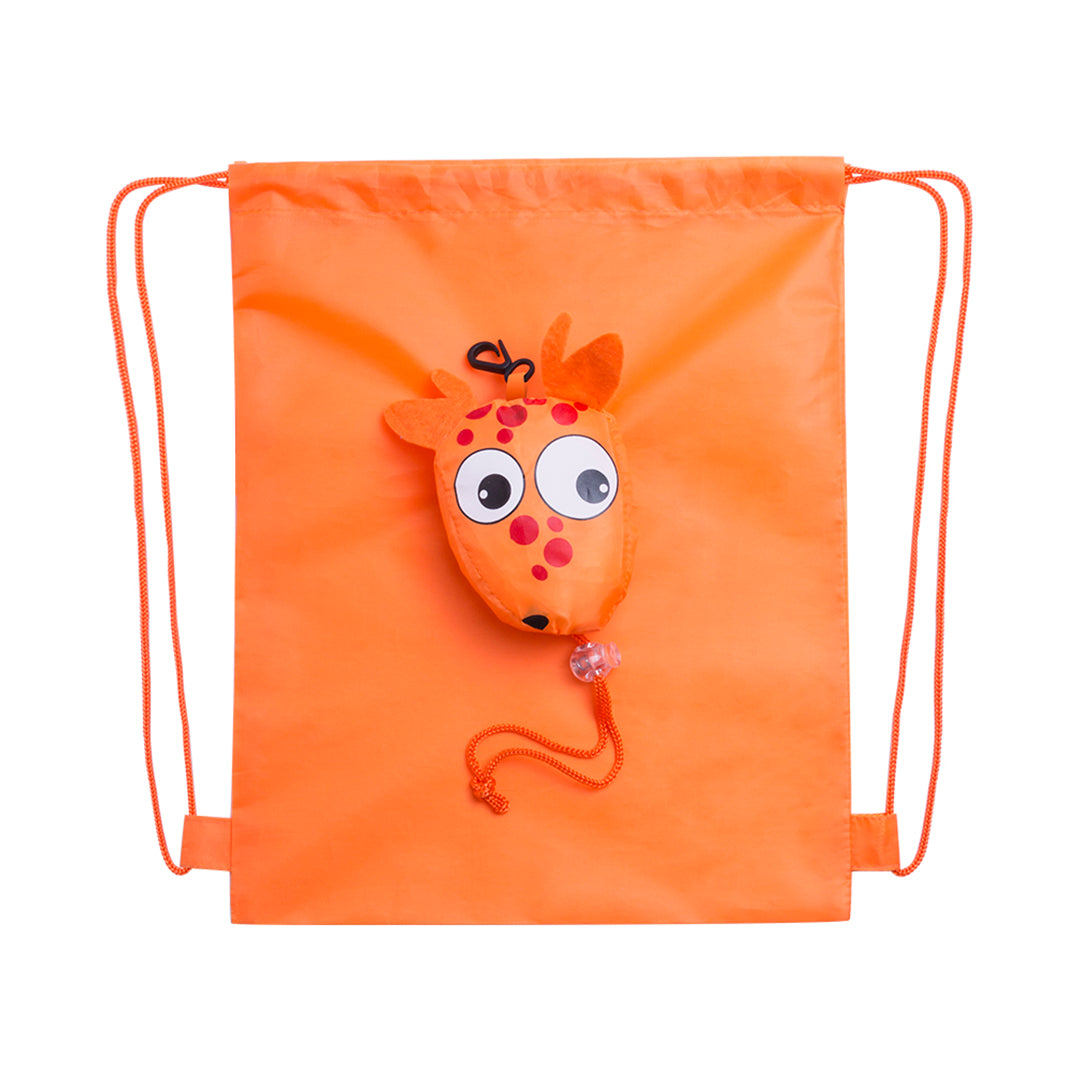Opvouwbare tas met trekkoord Kissa geel 1 kleur
