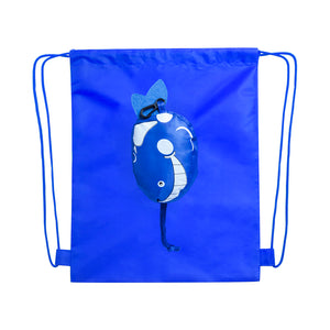 Opvouwbare tas met trekkoord Kissa blauw onbedrukt
