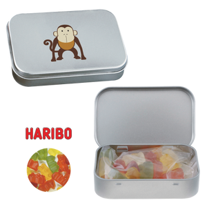 Scharnierblik met gummibeertjes bedrukken