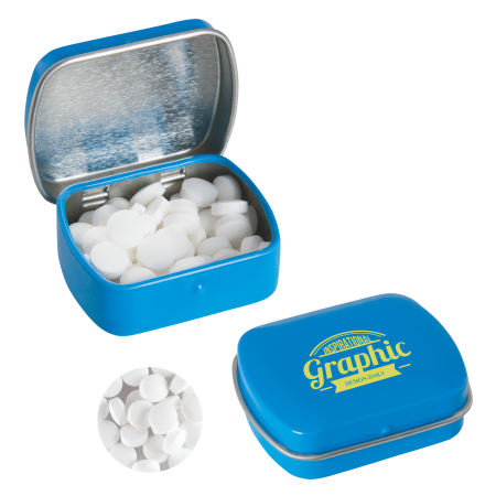 Klein blik met `triangle` mints full colour bedrukt sample