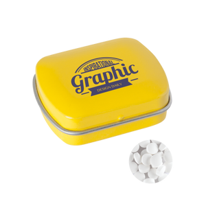 Klein blik met `triangle` mints full colour bedrukt oranje Full colour 6481