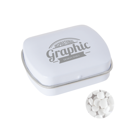 Klein blik met `triangle` mints full colour bedrukt sample