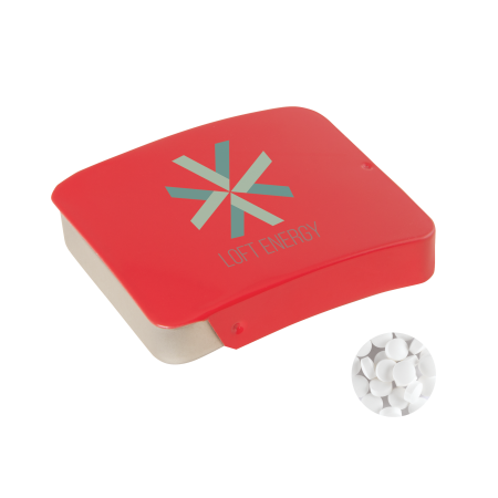 Schuifblikje met ca. 10 gr. extra strong suikervrije `triangle` mints sample