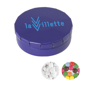 Rond click clack blik 45 mm donkerblauw 2 kleuren 9962