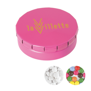 Rond click clack blik 45 mm lichtblauw 4 kleuren 9974
