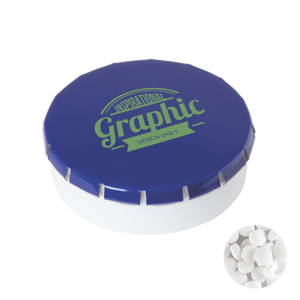Rond click clack blik mints donkerblauw 2 kleuren 10001