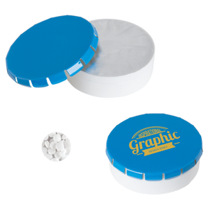 Rond click clack blik mints donkerblauw 3 kleuren 10002