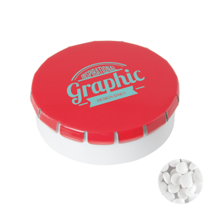 Rond click clack blik mints lichtblauw 2 kleuren 10010
