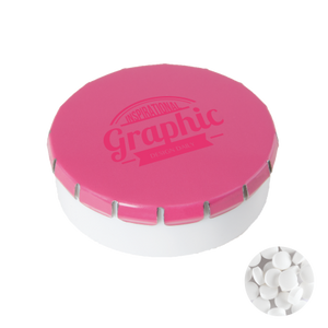 Rond click clack blik mints lichtblauw 3 kleuren 10011