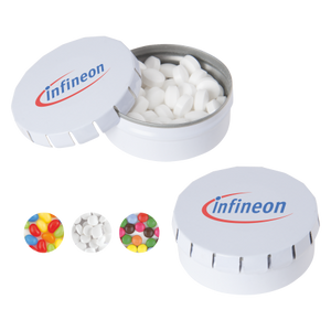 Rond click clack blik mints zilver 2 kleuren 10014
