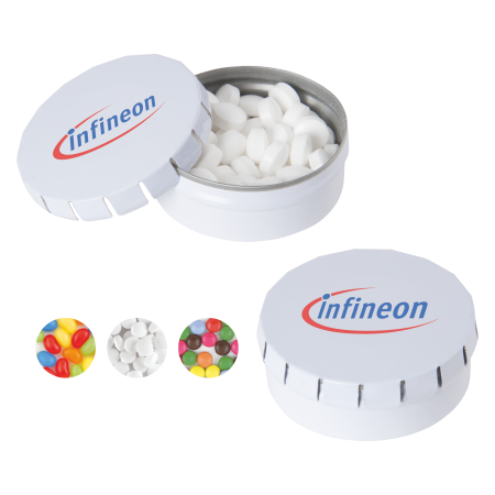 Rond click clack blik mints zilver 2 kleuren 10014