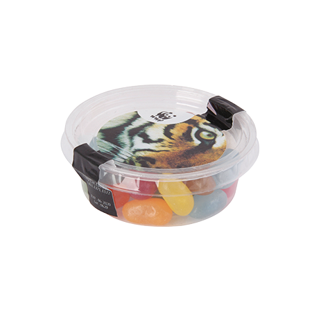 Biobakje met jelly beans bedrukken