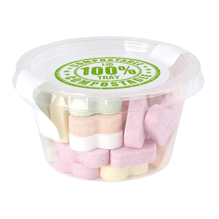 Biobakje met mints of snoep bedrukken