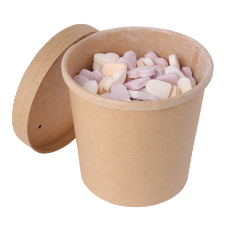 Snoeppotkarton met snoep bedrukken