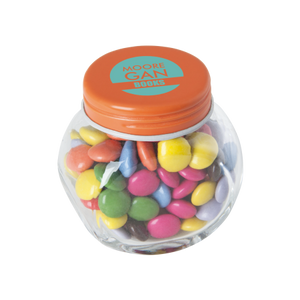 Glazen potje met chco carletties geel 1 kleur 4504