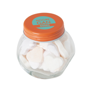 Glazen potje met hartjes geel 1 kleur 4516