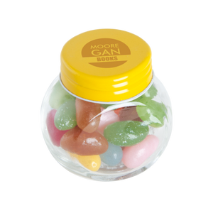 Glazen potje met jelly beans lichtblauw onbedrukt 4532