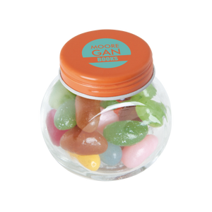 Glazen potje met jelly beans geel 1 kleur 4528