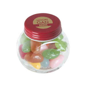 Glazen potje met jelly beans geel 2 kleuren 4529